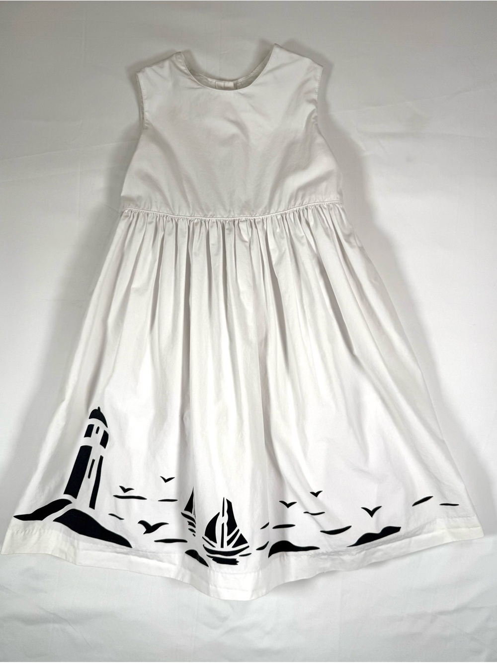 THREADS Girls Lighthouse Sailboat Dress 5T Nautical Coastal Seaside Preppy Yacht